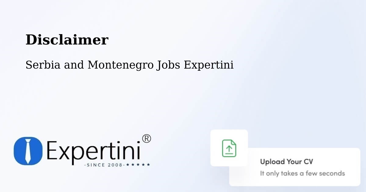 Disclaimer – Témiscaming - Serbia and Montenegro Jobs Expertini